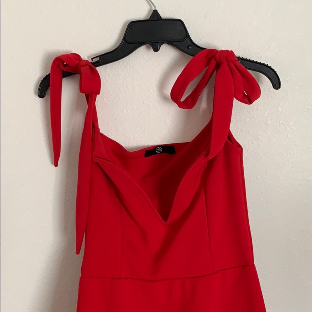 Missguided red long dress